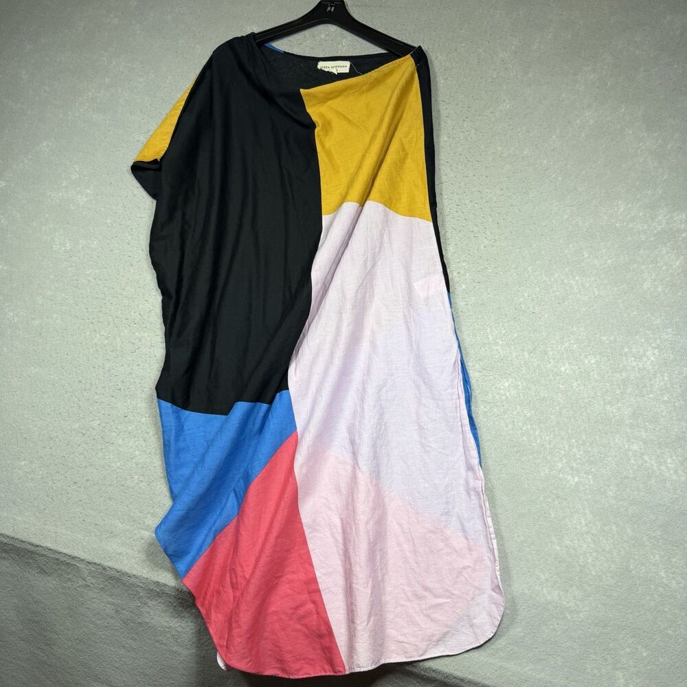 Mara Hoffman Swim Organic Cotton iNoa One Shoulder Cover Up Midi Dress Size M/L
